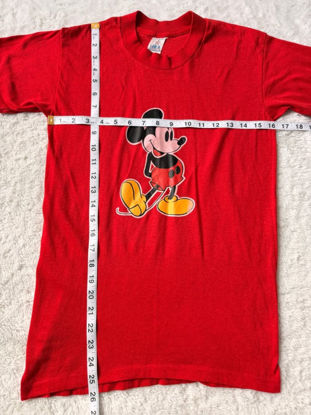 Vintage Mickey Mouse Red Graphic T-Shirt USA Single Stitch Adult Medium - Picture 2 of 6